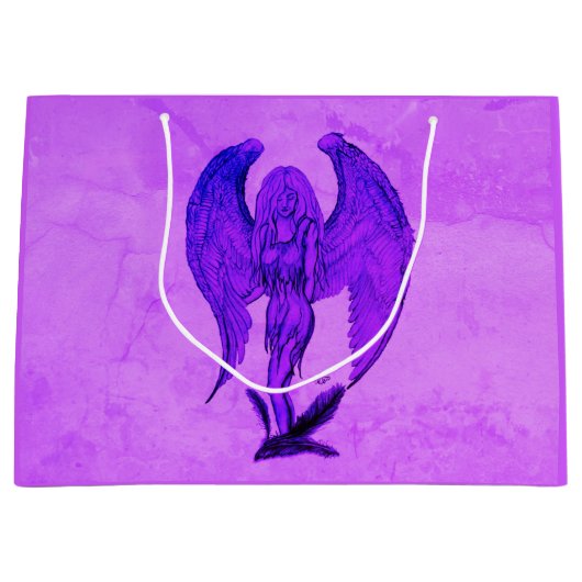 Angel im Tattoo Style Große Geschenktüte (Vorderseite)