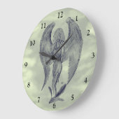Angel im Tattoo Style Große Wanduhr (Winkel)