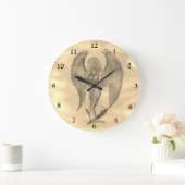 Angel im Tattoo Style Große Wanduhr (Zuhause)