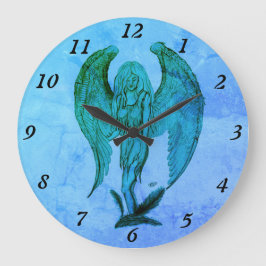 Angel im Tattoo Style Große Wanduhr