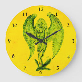 Angel im Tattoo Style Große Wanduhr