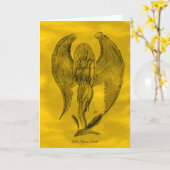 Angel im Tattoo Style Karte (Gelbe Blume)