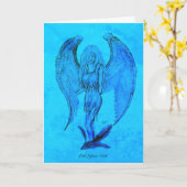 Angel im Tattoo Style Karte (Gelbe Blume)