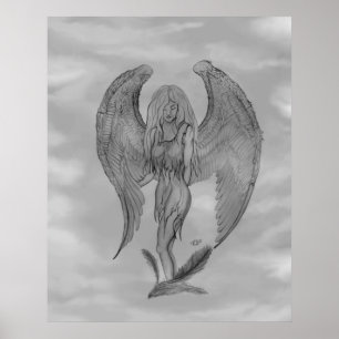 Angel im Tattoo Style Poster