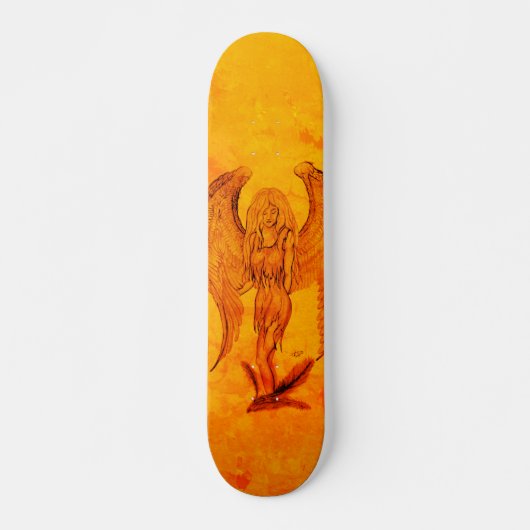 Angel im Tattoo Style Skateboard (Vorne)