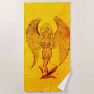 Angel im Tattoo Style Strandtuch