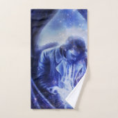 Angel in Blau Badhandtuch Set (Handtuch)