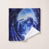 Angel in Blau Badhandtuch Set (Waschlappen)