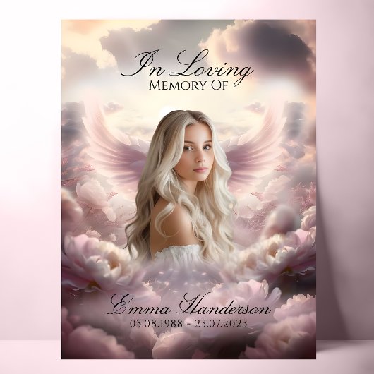 Angel in Bloom Memorial Sign Poster