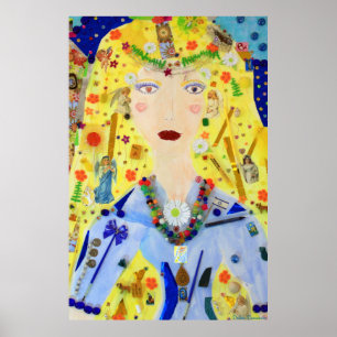 Angel in Blue Art Posters - Geschenke für surreale Poster