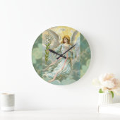 Angel In Blue Große Wanduhr (Zuhause)