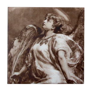 ANGEL IN BROWN SEPIA UND WEISS FLIESE