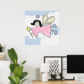 Angel in den Wolken 3 Dimensionen Poster (Heimbüro)