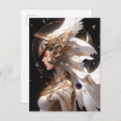Angel in der Fantasiekunst der Weißen Rüstung Postkarte (Vorne/Hinten)