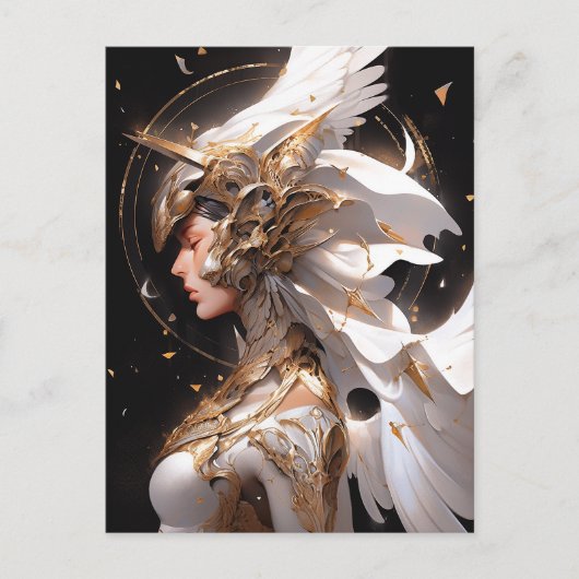 Angel in der Fantasiekunst der Weißen Rüstung Postkarte (Vorderseite)
