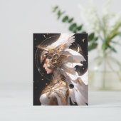 Angel in der Fantasiekunst der Weißen Rüstung Postkarte (Stehend Vorderseite)