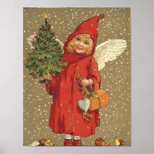 Angel in einem roten Coat Poster