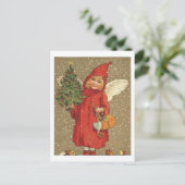 Angel in einem roten Coat Postkarte (Stehend Vorderseite)