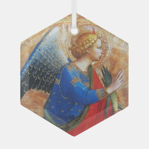 ANGEL IN GOLD RED BLUE Fra Beato Angelico Ornament Aus Glas