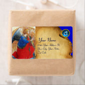 ANGEL IN GOLD ROT UND BLAU MONOGRAM (Insitu)