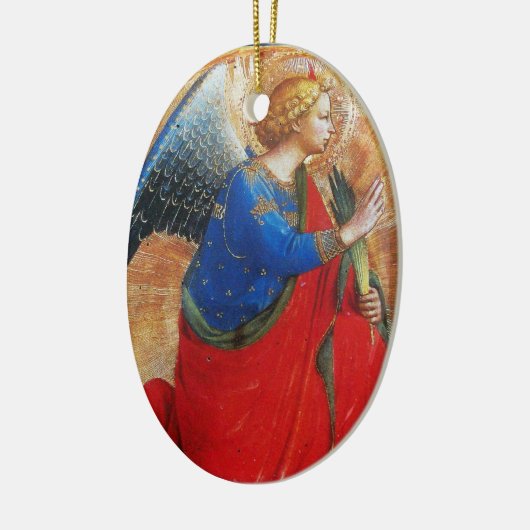 ANGEL IN GOLD ROT UND BLAU, Sapphire Gem Stein Keramik Ornament (Links)