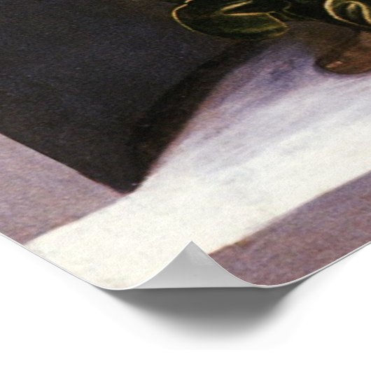 Angel in Grün mit Vielle von Leonardo da Vinci Poster (Ecke)