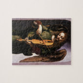 Angel in Grün mit Vielle von Leonardo da Vinci Puzzle (Horizontal)