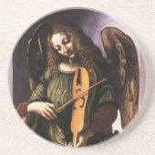 Angel in Grün mit Vielle von Leonardo da Vinci Untersetzer (Vorne)
