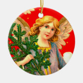 Angel in Lavender Carried Xmas Tree Keramik Ornament (Vorne)