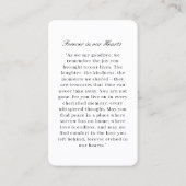 Angel | In Loving Memory Funeral Visitenkarte (Rückseite)