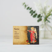 ANGEL IN ROT UND GOLD VISITENKARTE (Stehend Vorderseite)