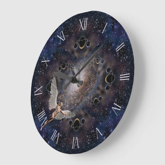 Angel in Space Große Wanduhr (Winkel)