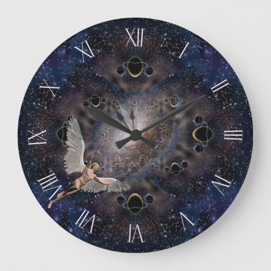 Angel in Space Große Wanduhr (Vorderseite)