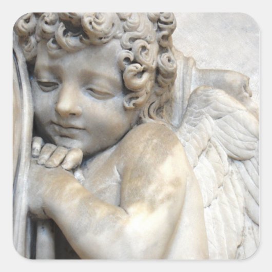 Angel in Venedig Quadratischer Aufkleber (Vorderseite)