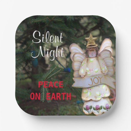 Angel Joy Silent Night Peace Pappteller (Vorderseite)