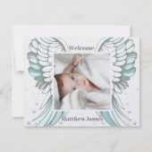 Angel-Jungen-Geburtsankündigung Feiertagskarte (Vorderseite)