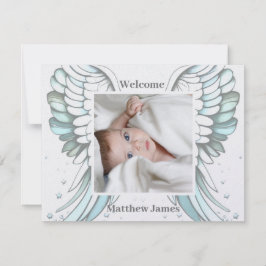 Angel-Jungen-Geburtsankündigung Feiertagskarte