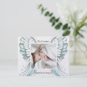 Angel-Jungen-Geburtsankündigung Feiertagskarte (Stehend Vorderseite)