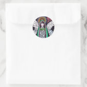 Angel Jungfrau Guadalupe Art von Heather Galler Runder Aufkleber (Tasche)