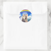 Angel-Katze Runder Aufkleber (Tasche)