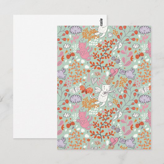 Angel-Katzen Postkarte (Vorne/Hinten)