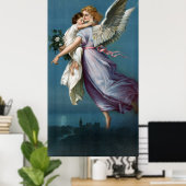 Angel & Kind im Himmel Retro Vintage Poster (Heimbüro)