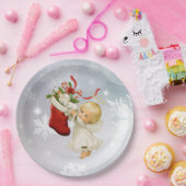 Angel & Kitty Cat Weihnachten Niedliche Paper Tell Pappteller (Party)