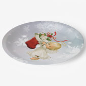 Angel & Kitty Cat Weihnachten Niedliche Paper Tell Pappteller (Schrägansicht)