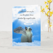 Angel Kitty Loss Cat Sympathy Card Karte (Gelbe Blume)