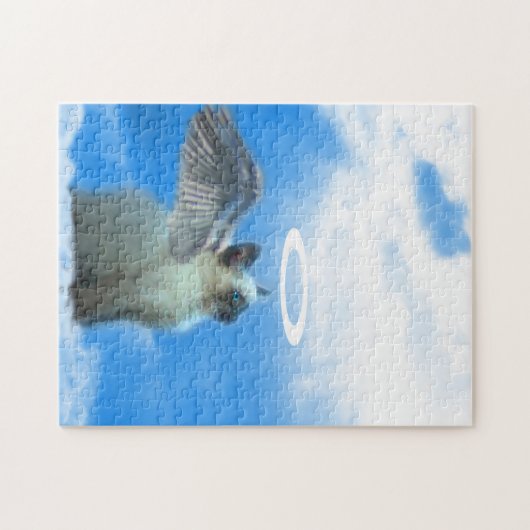 Angel Kitty Siamese Kitten Cat Puzzle (Horizontal)