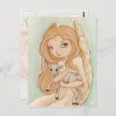 Angel-Lammkarton Postkarte (Vorne/Hinten)