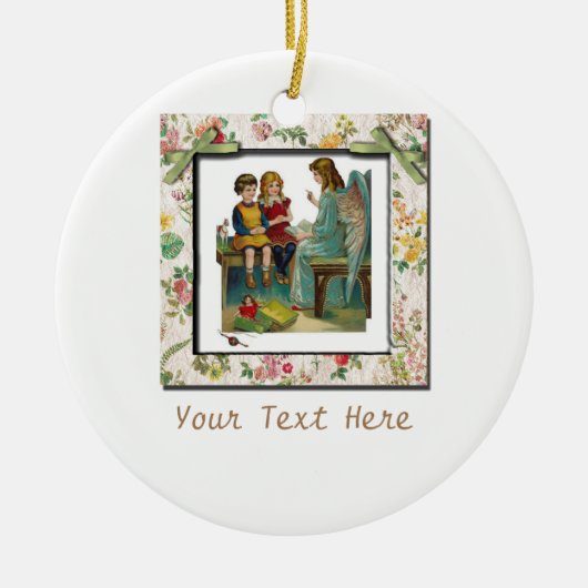 Angel lehrt Kinder Keramikornament (Vorne)