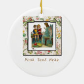 Angel lehrt Kinder Keramikornament (Hinten)