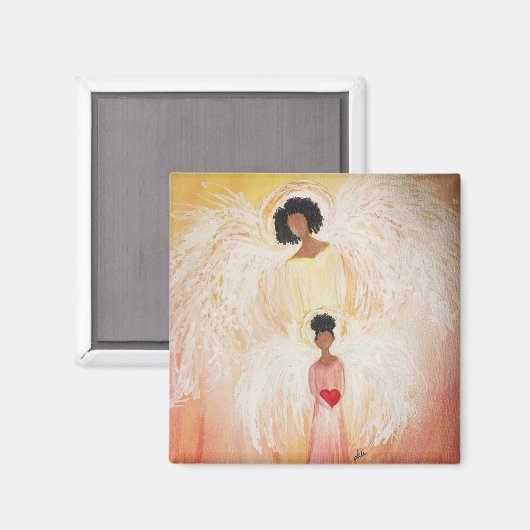Angel Liebe 2 Inch Square Magnet (Vorderseite/Rückseite)